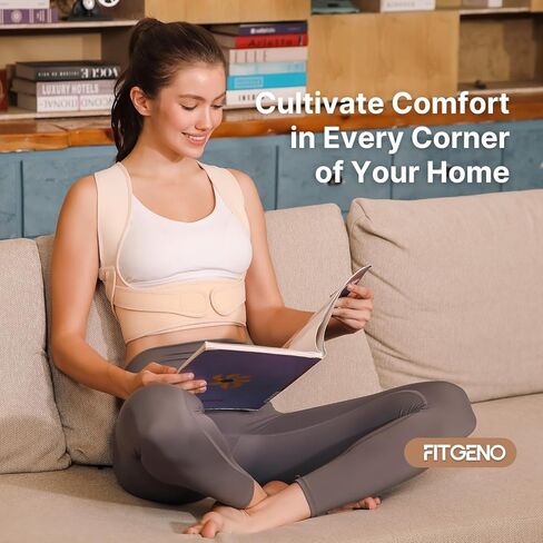 Fit Geno Posture Corrector for Women: Adjustable Lightweight Upper Back Brace for Neck Shoulder & Upper Back Pain Relief - Improve Posture Correct Hunchback Slouching Kyphosis Invisible Under Clothes (XS/S Under Bust 26"-37") in Saudi Arabia