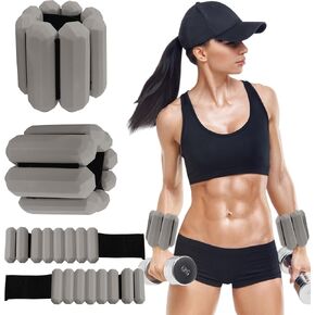 Patented Design Pilates Wrist and Ankle Weights for Women & Men - (1LBx2pc) Set of 2LBs Adjustable Silicone Weighted Bracelet Set for Gym, Yoga, Pilates, Cardio & Strength Training Wrist Weights for Women Wearable in Saudi Arabia
