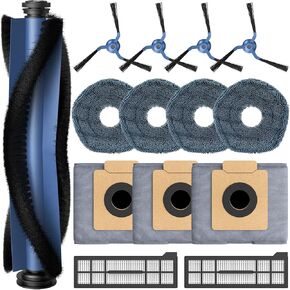 24 Pcs X10 Pro Omni Accessories for eufy X10 Pro Omni Robot Vacuum Accessories Kit, 2 Main Brush+ 4 Hepa Filters+ 4 Mop Pads+ 6 Vacuum Bags+ 6 Side Brushs+ 1 Cleaning Brush+ 1 Screwdriver in Kuwait