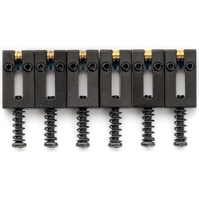 Musiclily Ultra 10.8mm Full Solid Brass Modern Style Roller Saddles for Strat Tele Style Electric Guitar Bridge, Black (Set of 6) in Kuwait