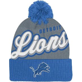 قبعة NFL Kids Youth 8-20 الرسمية للشعار الأساسي Wordmark للطقس البارد محاكة بأساور من Pom Beanie Hat in Kuwait