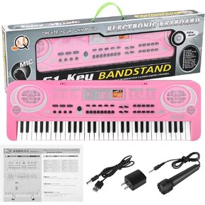 لوحة مفاتيح البيانو للأطفال المبتدئين، لوحات مفاتيح البيانو الرقمية الكهربائية المحمولة، 61 لعبة الآلات الموسيقية الرئيسية مع ميكروفون، هدايا عيد الميلاد وأعياد الميلاد للفتيات والأولاد in Kuwait