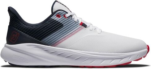 FootJoy Men's FJ Flex Golf Shoe, White/White/Tan, 11 X-Wide in Saudi Arabia