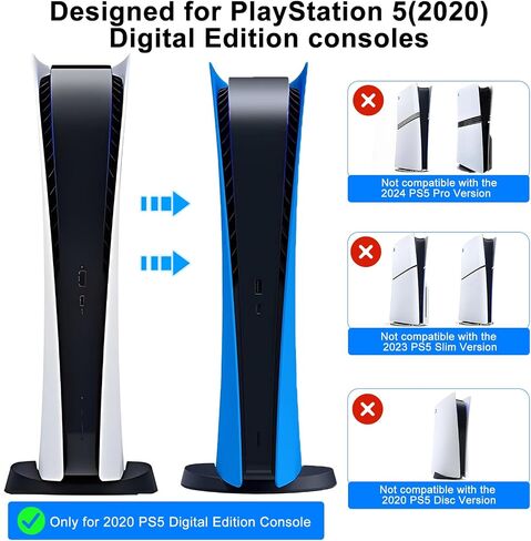 Face Plates for PS5 Console, arVin Replacement Shell Skin Cover Case for PS5, ABS Anti-Scratch Dustproof Protective Skins Faceplates, Accessories for Playstation 5 Game Console Digital Edition (Black) in Kuwait