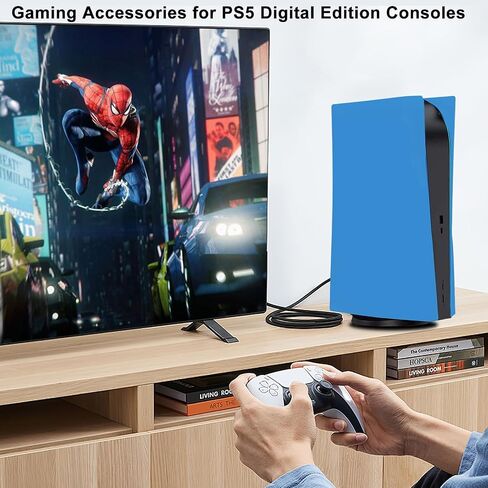 Face Plates for PS5 Console, arVin Replacement Shell Skin Cover Case for PS5, ABS Anti-Scratch Dustproof Protective Skins Faceplates, Accessories for Playstation 5 Game Console Digital Edition (Black) in Kuwait