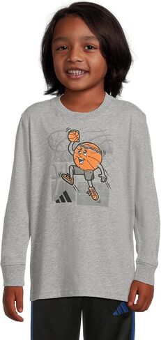 adidas Boys Long Sleeve Sport Graphic Heather Tee in Saudi Arabia