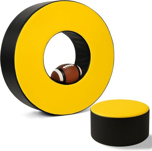 Tackle Wheel and Round Cushion Pad – Durable PU Leather Tackle Dummy with High-Density Foam & Side Strap for Football Youth, Adult Training, Agility & Contact Practice in Saudi Arabia