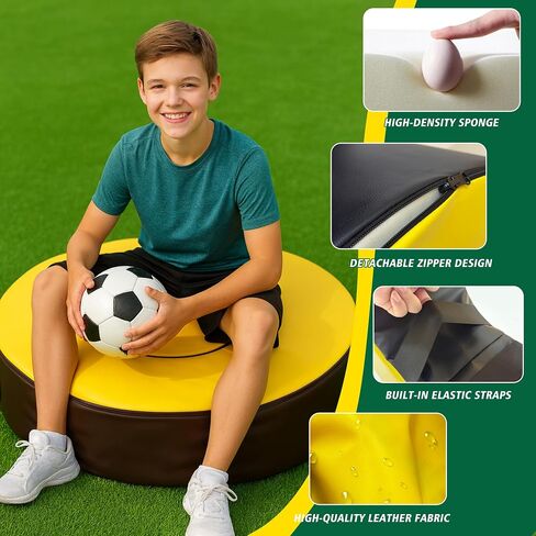 Tackle Wheel and Round Cushion Pad – Durable PU Leather Tackle Dummy with High-Density Foam & Side Strap for Football Youth, Adult Training, Agility & Contact Practice in Saudi Arabia
