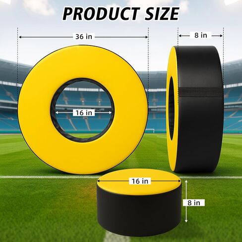 Tackle Wheel and Round Cushion Pad – Durable PU Leather Tackle Dummy with High-Density Foam & Side Strap for Football Youth, Adult Training, Agility & Contact Practice in Saudi Arabia