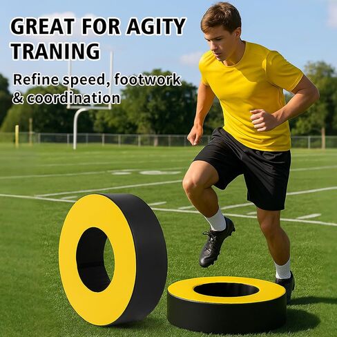 Tackle Wheel and Round Cushion Pad – Durable PU Leather Tackle Dummy with High-Density Foam & Side Strap for Football Youth, Adult Training, Agility & Contact Practice in Saudi Arabia