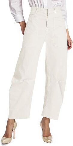 Cicy Bell Womens Baggy Barrel Horseshoe Pants Casual High Waisted Button Trousers with Front Pockets in Saudi Arabia