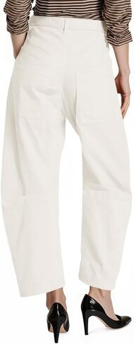 Cicy Bell Womens Baggy Barrel Horseshoe Pants Casual High Waisted Button Trousers with Front Pockets in Saudi Arabia