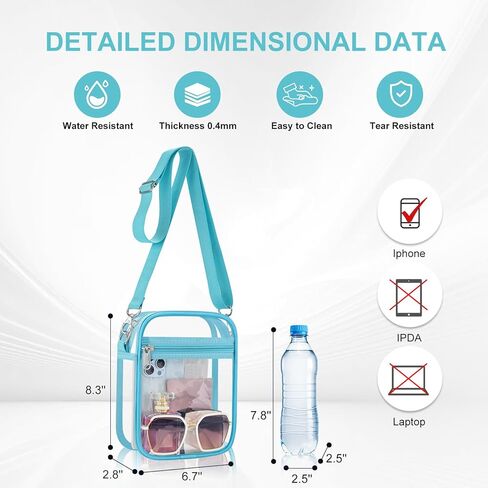 وافق Clear Bag Stadium على محفظة واضحة للنساء حقيبة Clear Crossbody لأحداث الملعب المهرجانات in Kuwait