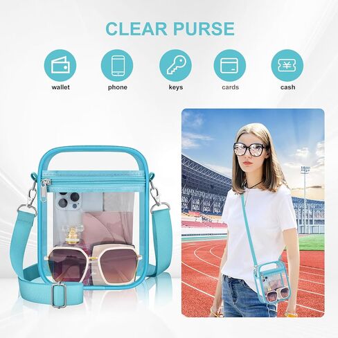 وافق Clear Bag Stadium على محفظة واضحة للنساء حقيبة Clear Crossbody لأحداث الملعب المهرجانات in Kuwait