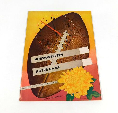 1948 Northwestern at Notre Dame College Football Program 11-13-48 - College Programs in Saudi Arabia