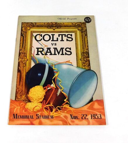 1953 Los Angeles Rams at Baltimore Colts NFL Football Program 11-22-53 - NFL Programs in Saudi Arabia