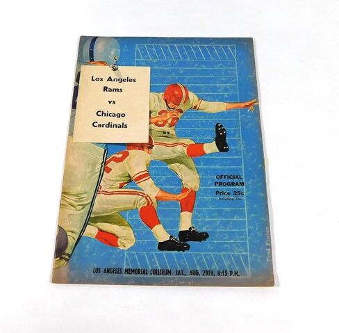 1959 Chicago Cardinals at Los Angeles Rams NFL Football Program 8-29-59 - NFL Programs in Kuwait