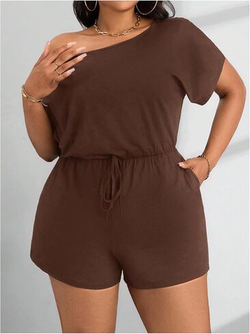 Soly Hux Women's Plus Size قبالة الكتف Belissuits القصيرة الصيفية القصيرة الأكمام مع جيب in Kuwait