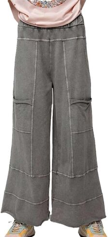 Easel Mineral Wash Knit Cargo Pants Mushroom/M in Saudi Arabia