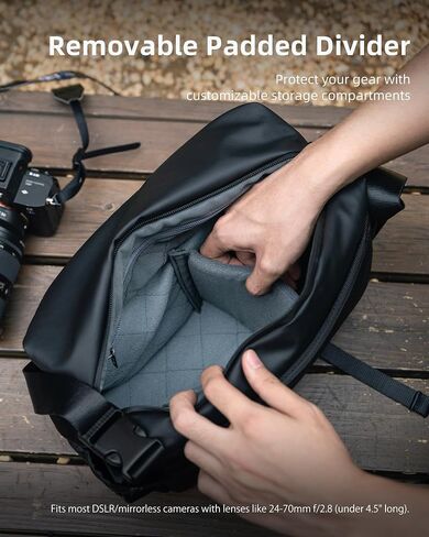 llano Camera Sling Bag for Photographers, DSLR Shoulder Bag Small, Compact Crossbody Camera Case with Adjustable Strap for Canon Nikon Sony Mirrorless, Fits 1 Camera 2 Lenses Accessories in Saudi Arabia