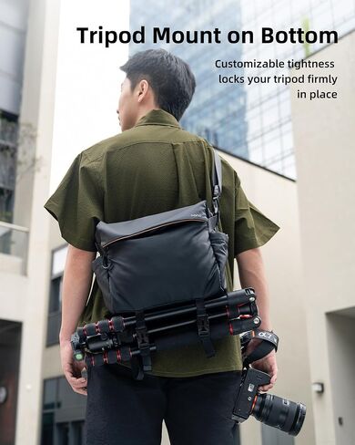 llano Camera Sling Bag for Photographers, DSLR Shoulder Bag Small, Compact Crossbody Camera Case with Adjustable Strap for Canon Nikon Sony Mirrorless, Fits 1 Camera 2 Lenses Accessories in Saudi Arabia
