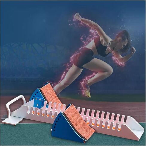 Track & Field Starters Portable Starting Blocks Athletics, 6 Angles Adjustable Track & Field Starters, Aluminum Campus Games Sprinting Pedals, for Plastic Runway Cinder Track, 82cm(32.3in) Long in Saudi Arabia