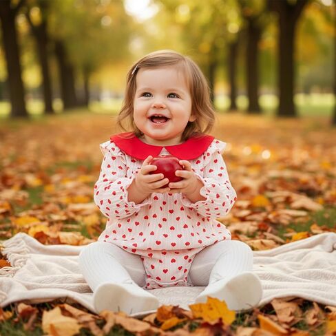 emmababy الكتان فقاعة رومبير الطفلة الطفلة الأزهار مدخن رومبير طويلة الأكمام الكشكش bodysuit حديثي الولادة الخريف ملابس الشتاء in Kuwait
