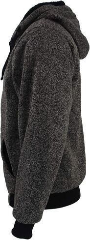 ياسوموند هوديس للرجال سحاب الصوف البلوز الثقيلة شيربا مبطن مقنعين معاطف الشتاء الدافئة كبير طويل القامة in Kuwait