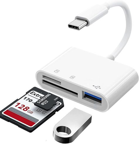 Micro SD Card Reader 2 in 1 Micro to C OTG Adapter Portable Memory Card Reader for SD TF SDXC SDHC MMC RS-MMC Micro SD Micro SDXC Micro SDHC Card and UHS-I Cards in Kuwait