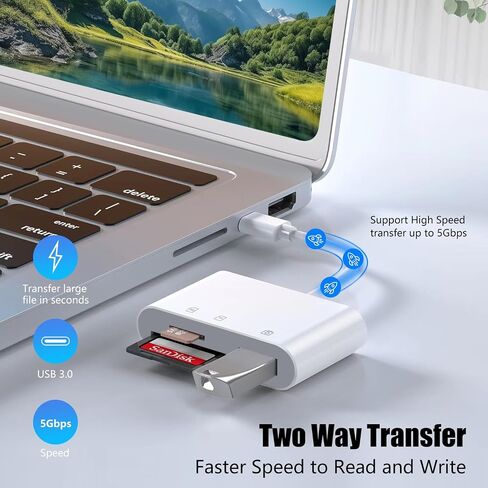 Micro SD Card Reader 2 in 1 Micro to C OTG Adapter Portable Memory Card Reader for SD TF SDXC SDHC MMC RS-MMC Micro SD Micro SDXC Micro SDHC Card and UHS-I Cards in Kuwait