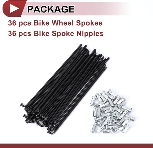 36 Set 12G Bicycle Spokes 121mm Bike Wheel Spokes 45 Steel Black in Saudi Arabia