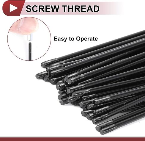 36 Set 12G Bicycle Spokes 121mm Bike Wheel Spokes 45 Steel Black in Saudi Arabia