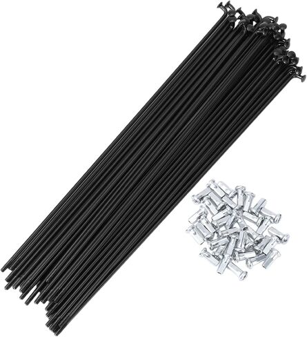 36 Set 12G Bicycle Spokes 205mm Bike Wheel Spokes 45 Steel Black in Saudi Arabia