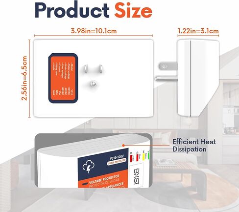 Surge Protector for Home Appliances, 120V 15A Voltage Protector Outlet with 140J Lightning Protection, Wall Overload & Power Surge Protection Plug for Refrigerator, TV, Computer, Washing Machine in Kuwait