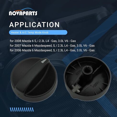 3PCS HVAC Control Knobs A/C Heater Climate Climate Switch Control Control for 2006 2007 2008 Mazda 6 GV2W-61-195 GV3A-61-195 (Black) in Kuwait