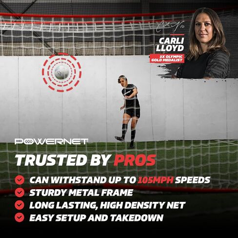 PowerNet Soccer Goal for Backyard, 3Mx2M / 12x6 FT Portable Soccer Net, Sports & Outdoors Training Equipment, 1 Goal & Zipper Storage Bag in Saudi Arabia