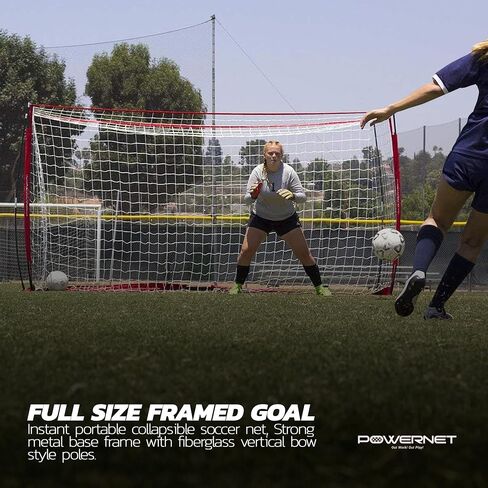 PowerNet Soccer Goal for Backyard, 3Mx2M / 12x6 FT Portable Soccer Net, Sports & Outdoors Training Equipment, 1 Goal & Zipper Storage Bag in Saudi Arabia