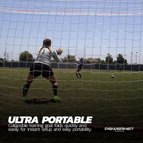 PowerNet Soccer Goal for Backyard, 3Mx2M / 12x6 FT Portable Soccer Net, Sports & Outdoors Training Equipment, 1 Goal & Zipper Storage Bag in Saudi Arabia