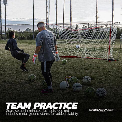 PowerNet Soccer Goal for Backyard, 3Mx2M / 12x6 FT Portable Soccer Net, Sports & Outdoors Training Equipment, 1 Goal & Zipper Storage Bag in Saudi Arabia