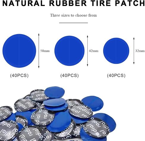 90PCS Tire Repair Patch, 32mm 42mm 58mm Natural Rubber Tyre Puncture Repair Patch Kit, Automotive Round Tubeless Patches Fast Repair Tool for Car Truck Bike Inner Tire in Saudi Arabia