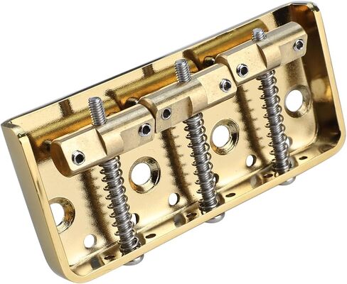 Gold Vintage Short Fixed Bridge with Brass Compensated 3-Saddle Steel Baseplate 54mm Guitar Bridge Compatible with Vintage Fender Telecaster Tele Style Electric Guitar Replacement Parts in Saudi Arabia