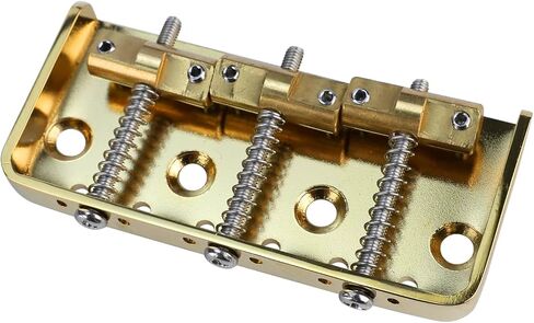 Gold Vintage Short Fixed Bridge with Brass Compensated 3-Saddle Steel Baseplate 54mm Guitar Bridge Compatible with Vintage Fender Telecaster Tele Style Electric Guitar Replacement Parts in Saudi Arabia