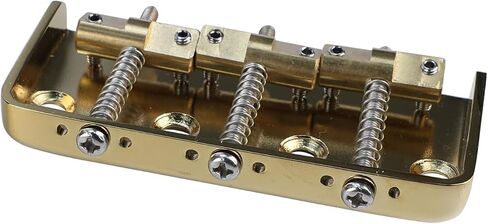 Gold Vintage Short Fixed Bridge with Brass Compensated 3-Saddle Steel Baseplate 54mm Guitar Bridge Compatible with Vintage Fender Telecaster Tele Style Electric Guitar Replacement Parts in Saudi Arabia