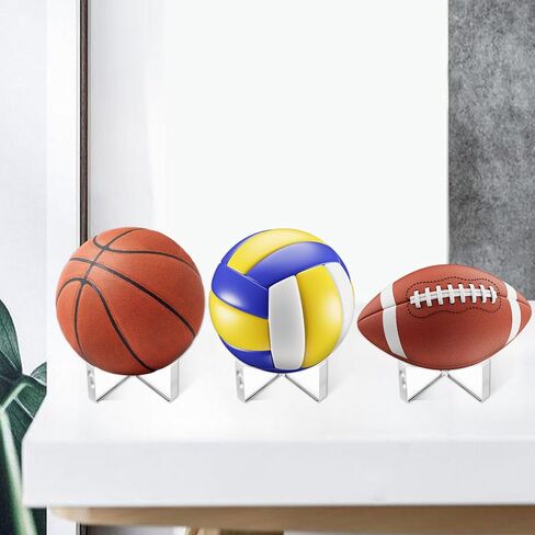 Acrylic Ball Stand Holder 4-Pack, Clear Baseball Holder Display Stand Display Case for Softball, Baseball, Golf Ball, Football, Volleyball, Tennis Balls, Crystal Balls, Memorabilia in Saudi Arabia