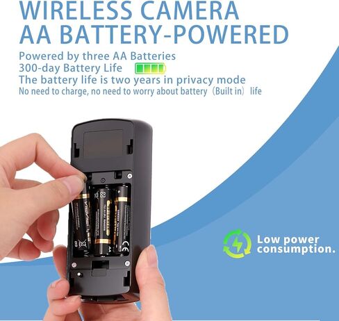 WIFI Camera Wireless Wireless ، AA Camera Camera Octured Battery ، عمر بطارية لمدة عامين ، لا اشتراك ، تم تصميمه في بطاقة SD واكتشاف الذكاء الاصطناع in Kuwait