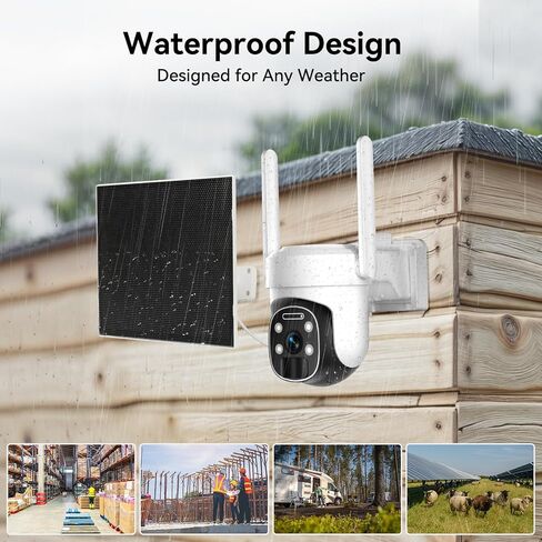 4G LTE Cellular Security Camera Wireless Outdoor ، 2K No WiFi Security Cellular Camera Solar مدعومة برؤية ليلية ملونة ، PIR Motion Sensor AI لـ Farm/RV in Kuwait