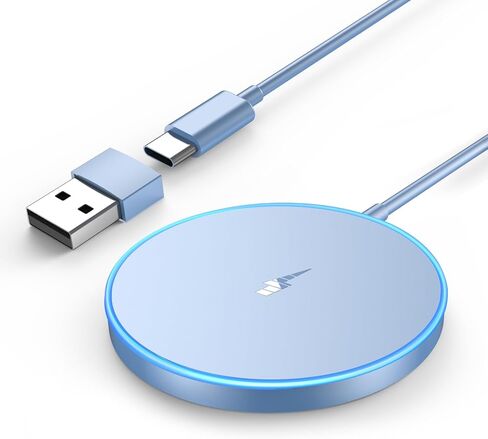 الشاحن اللاسلكي المغناطيسي الشاحن السريع Apple Mag-Safe for iPhone 15 Pro Max/15 Pro/15/15 Plus/14/13/20 Series AirPods 3/2/Pro/Pro 2 in Kuwait