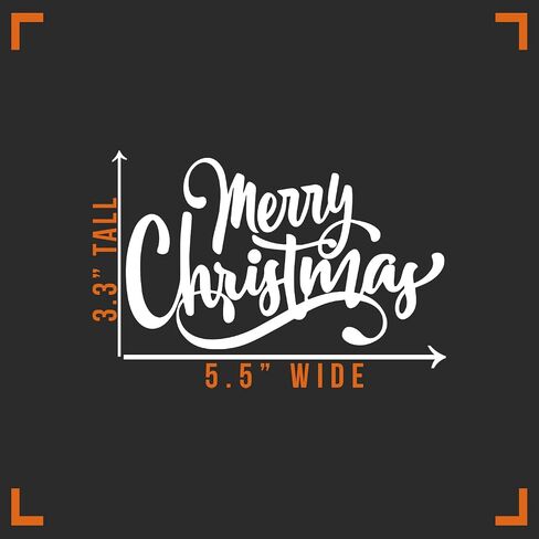 Merry Christmas Script Decal Vinyl Sticker Auto Car Truck Wall Laptop | White | 5.5" x 3" in Saudi Arabia