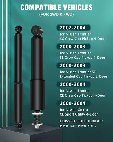 Automuto 2 PCS Struts Strocks Extorbers متوافقة مع 2003-2004 لنيسان Frontier ، 2002-2004 لنيسان Xterra مع 344469 صدمات السيارات-الجبهة in Kuwait
