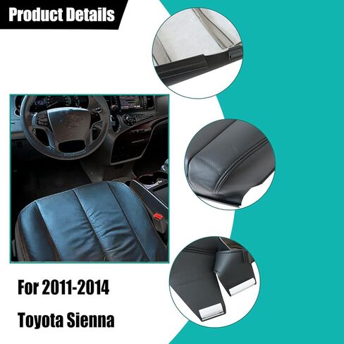 FZJDSD رمادي سائق رمادي فاتح أسفل الألياف الدقيقة الغطاء المقعد البديل المتوافق مع تويوتا سيينا 2011 2012 2013 2014 in Kuwait